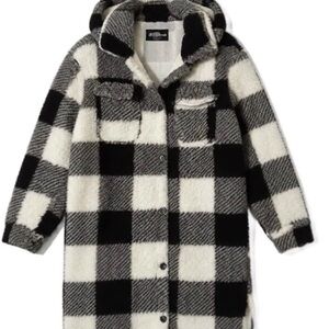 No. 6 Black and White Checkered Trench Coat
